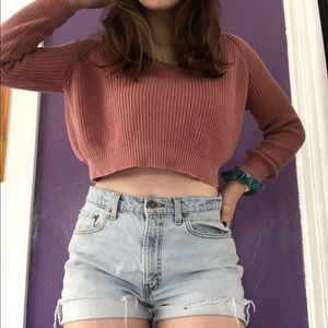 Brand new cropped pink sweater